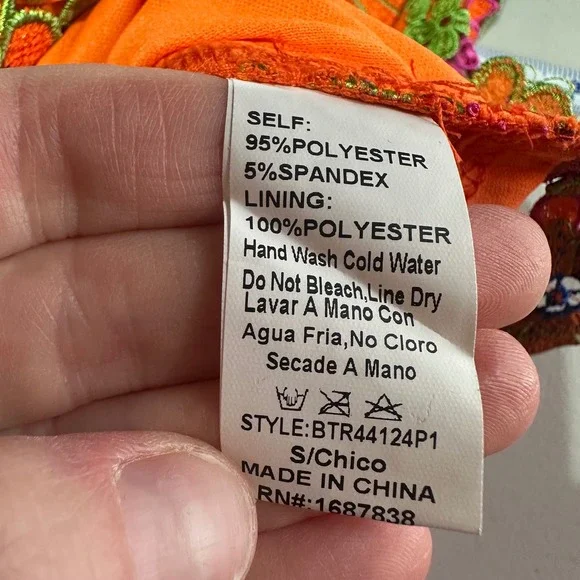 Akira Iris Orange Floral Embroidered Lace Shorts Size S Hot Pants Party Colorful - Picture 4 of 10